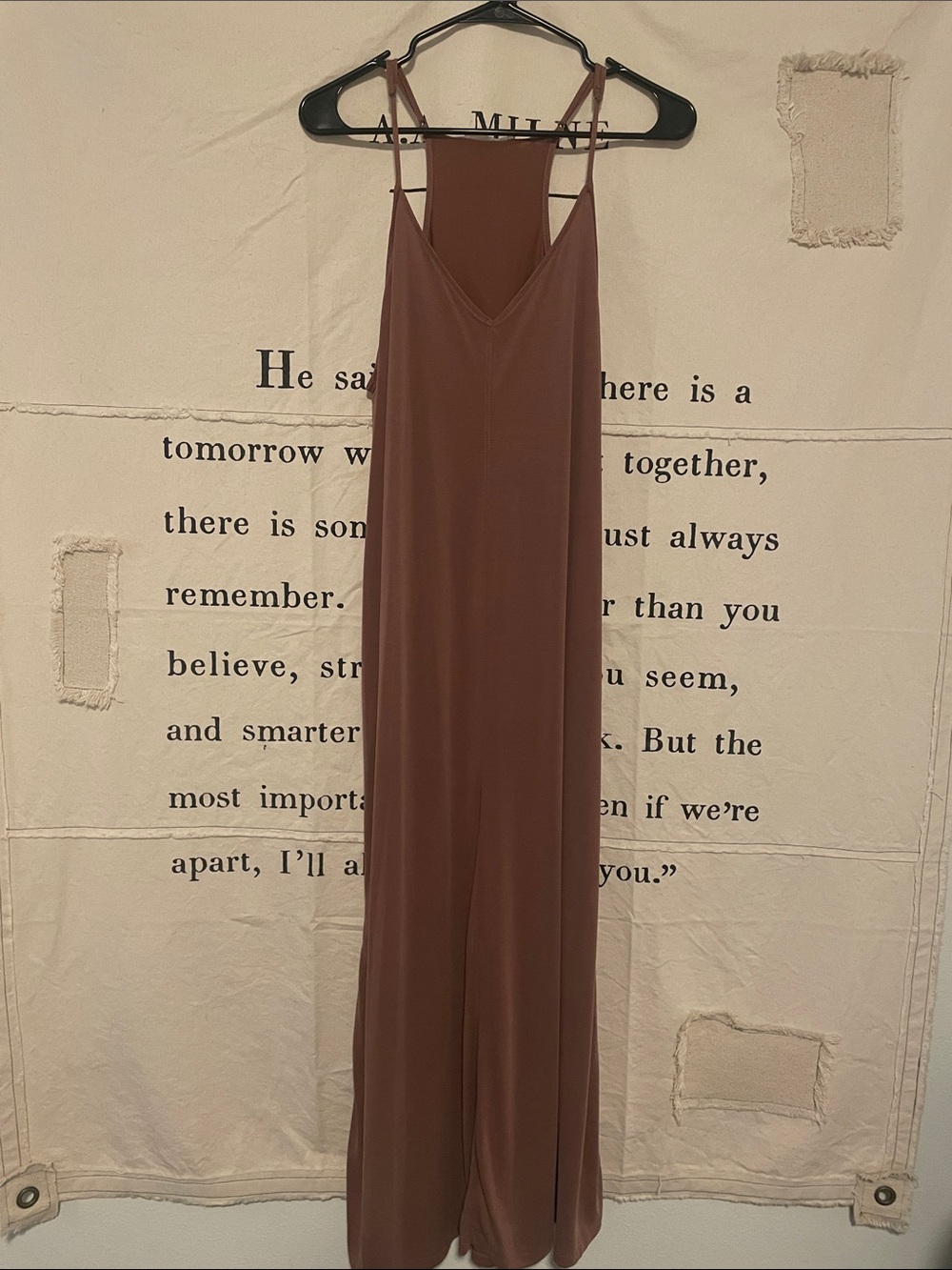 BE COOL Mauve-Brown Maxi Slip Dress with Spaghetti Straps